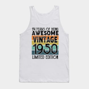 74th Birthday Limited Edition Born in 1950 Tank Top